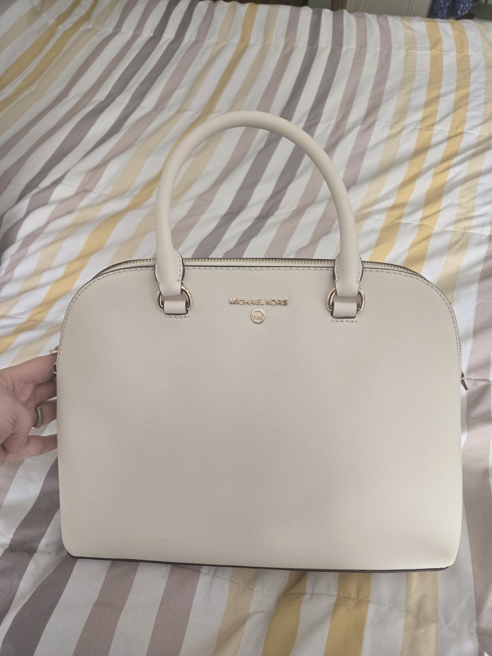 Michael Kors Cream Leather Satchel